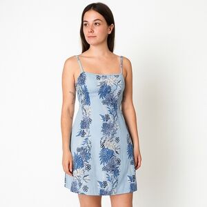 HEART SOUL x VINTAGE 90s slip Hawaiian dress in blue floral size 5